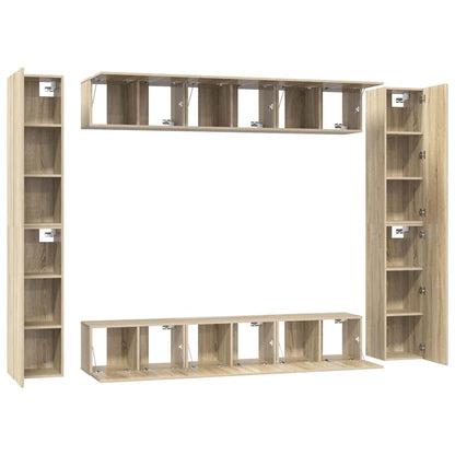 TV Cabinet | Set of 10 | Sonoma oak | Engineered wood | Medium