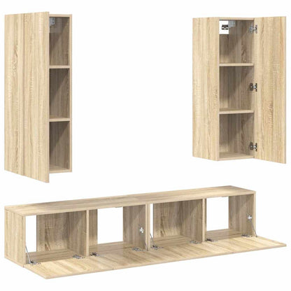 4 Piece TV Cabinet Set Sonoma Oak Engineered Wood