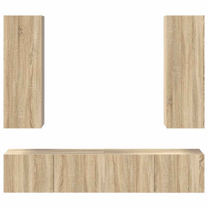 4 Piece TV Cabinet Set Sonoma Oak Engineered Wood