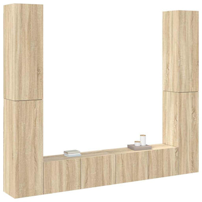 6 Piece TV Cabinet Set Sonoma Oak Engineered Wood