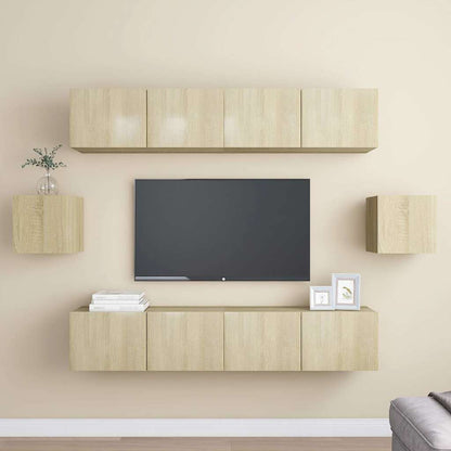 6 Piece TV Cabinet Set Sonoma Oak Engineered Wood