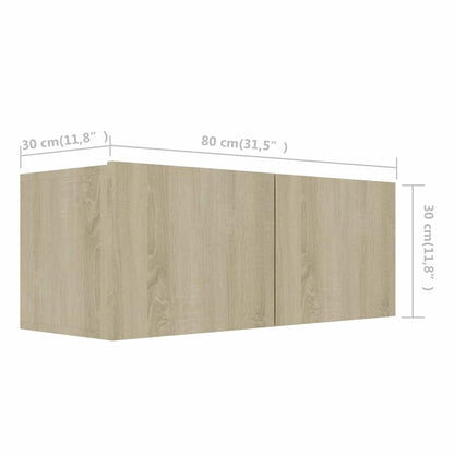 TV Cabinet Set | Set of 4 | Sonoma oak | Engineered wood | Medium