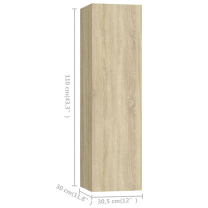 5 Piece TV Cabinet Set Sonoma Oak Engineered Wood