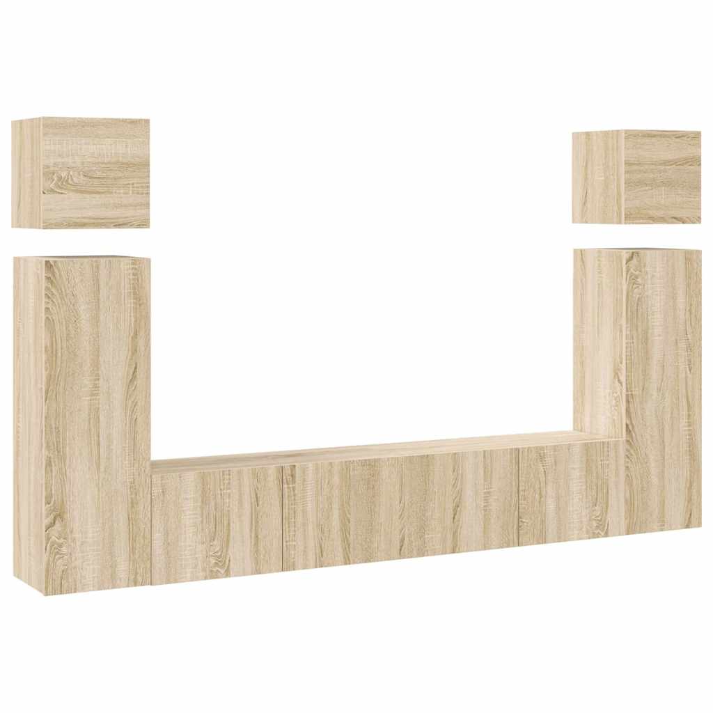 TV Cabinet Set | 8 Piece Set | Sonoma Oak | Engineered Wood