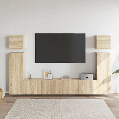 TV Cabinet Set | 8 Piece Set | Sonoma Oak | Engineered Wood
