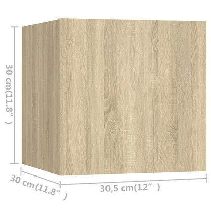 7 Piece TV Cabinet Set Sonoma Oak Engineered Wood