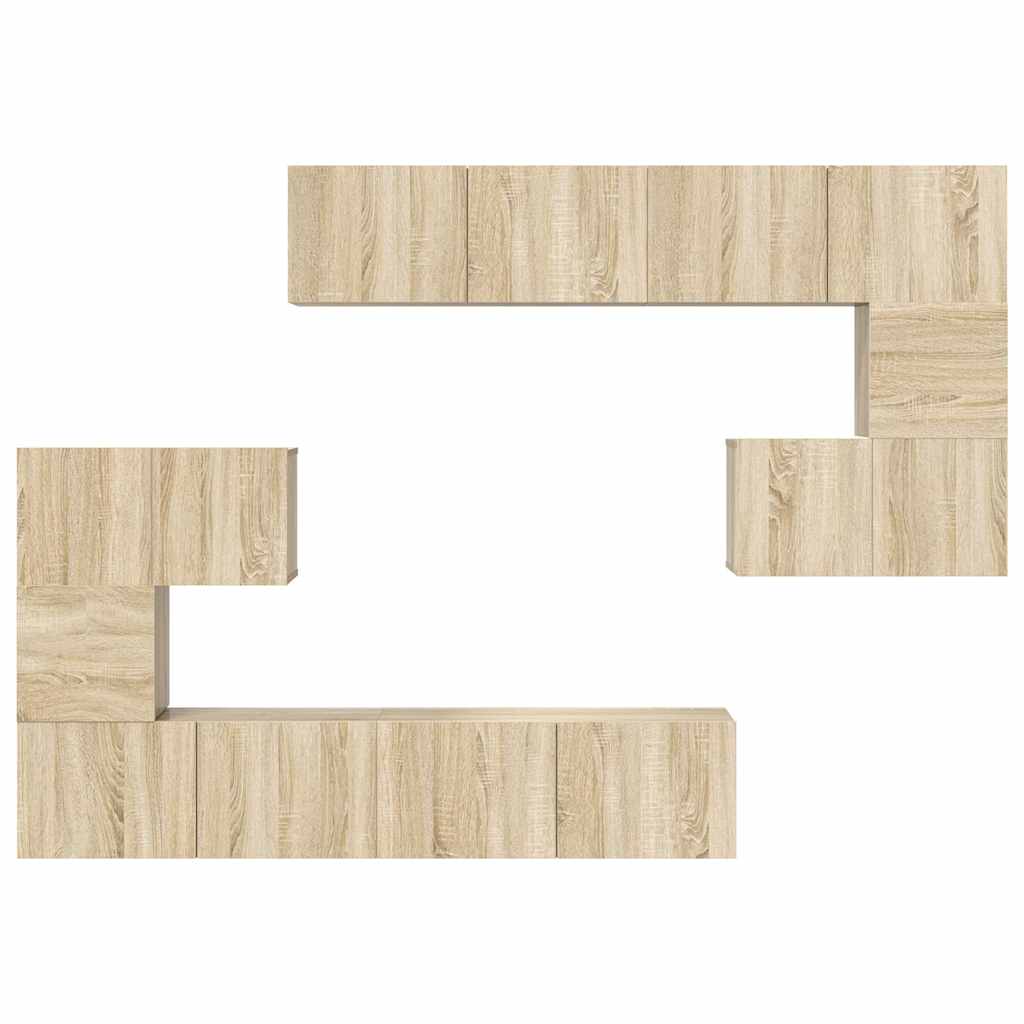 8 Piece TV Cabinet Set Sonoma Oak Engineered Wood