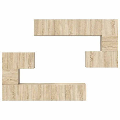 8 Piece TV Cabinet Set Sonoma Oak Engineered Wood