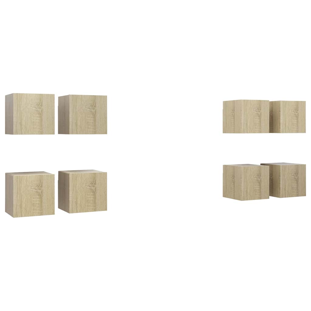 8 Piece Wall-mounted TV Cabinet Set Sonoma Oak 30,5x30x30 cm
