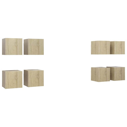 8 Piece Wall-mounted TV Cabinet Set Sonoma Oak 30,5x30x30 cm