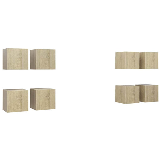 8 Piece Wall-mounted TV Cabinet Set Sonoma Oak 30,5x30x30 cm