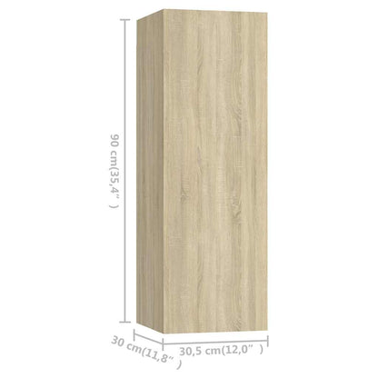4 Piece TV Cabinet Set Sonoma Oak 30,5x30x90 cm Engineered Wood