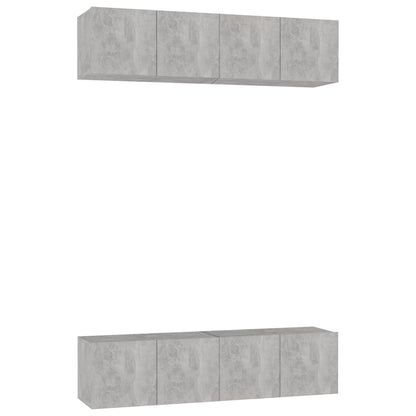 4 Piece TV Cabinet Set Concrete Grey 60x30x30 cm Engineered Wood