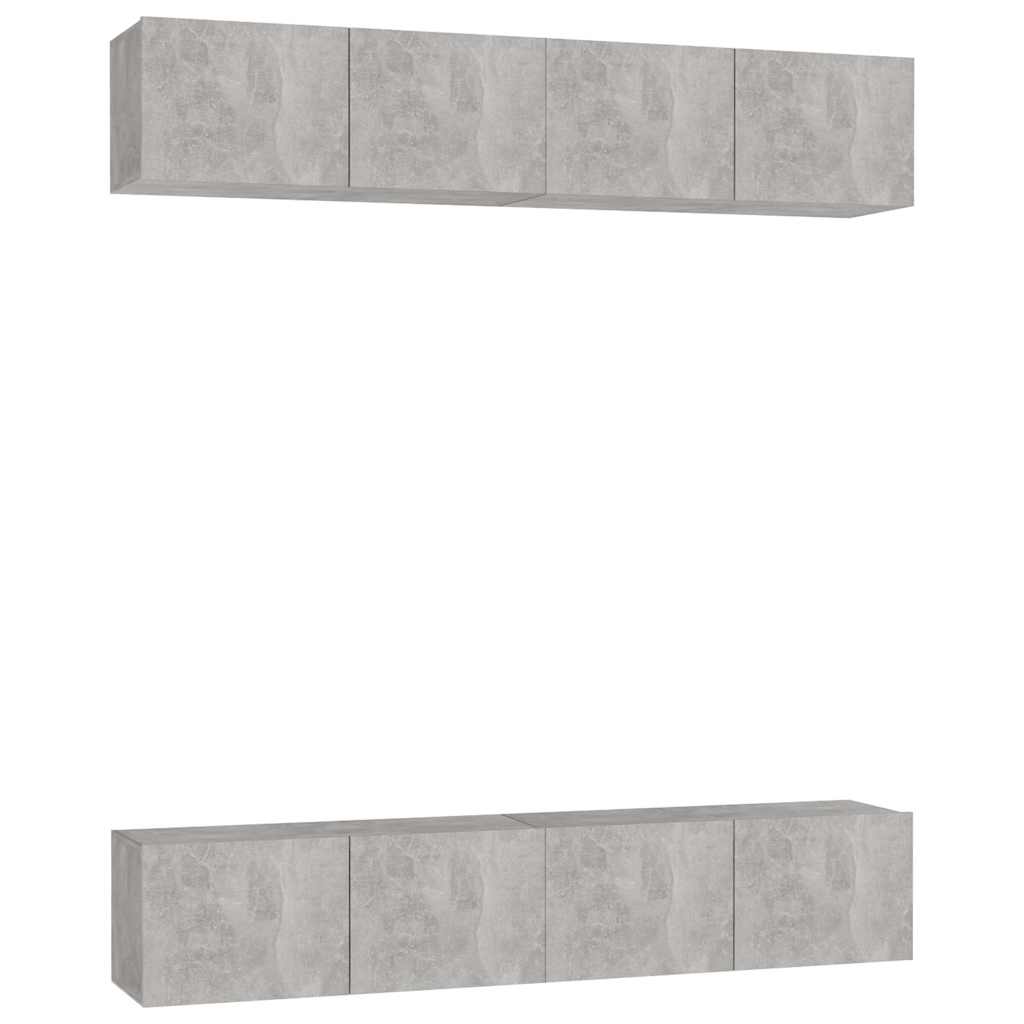 4 Piece TV Cabinet Set Concrete Grey 80x30x30 cm Engineered Wood