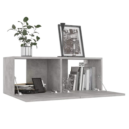 4 Piece TV Cabinet Set Concrete Grey 80x30x30 cm Engineered Wood