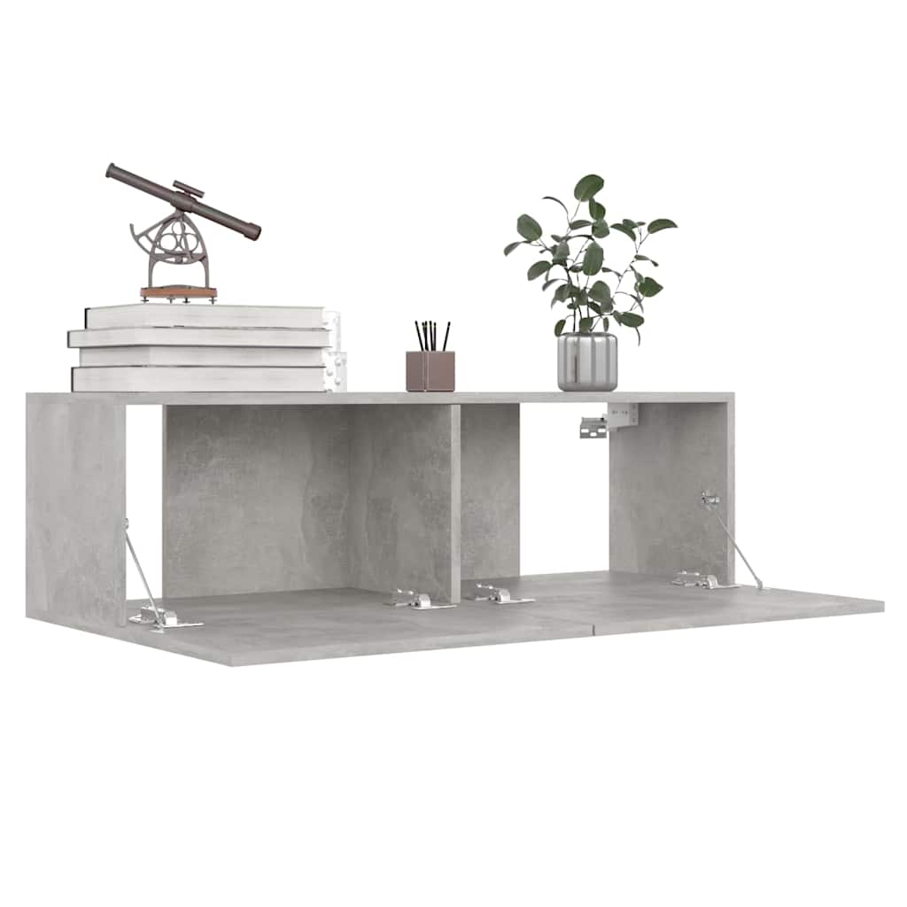 4 Piece TV Cabinet Set Concrete Grey 100x30x30 cm Engineered Wood