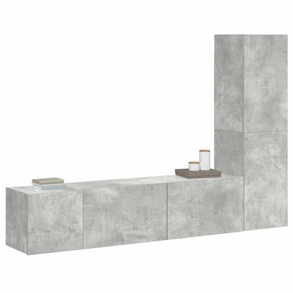 3 Piece TV Cabinet Set Concrete Grey Engineered Wood