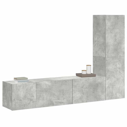 3 Piece TV Cabinet Set Concrete Grey Engineered Wood