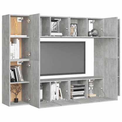 8 Piece TV Cabinet Set Concrete Grey Engineered Wood