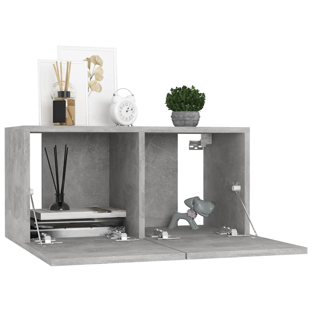8 Piece TV Cabinet Set Concrete Grey Engineered Wood
