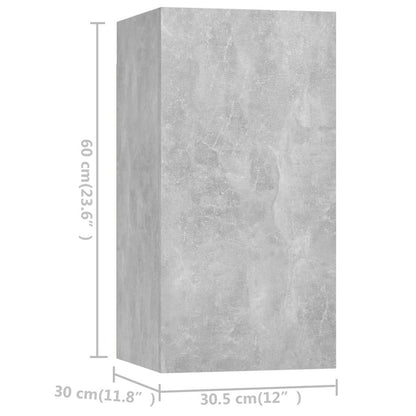 3079091 vidaXL 7 Piece TV Cabinet Set Concrete Grey Engineered Wood (804522+2x803335)