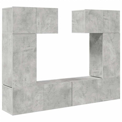6 Piece TV Cabinet Set Concrete Grey Engineered Wood