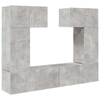 6 Piece TV Cabinet Set Concrete Grey Engineered Wood