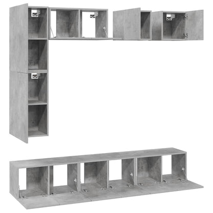 8 Piece TV Cabinet Set Concrete Grey Engineered Wood