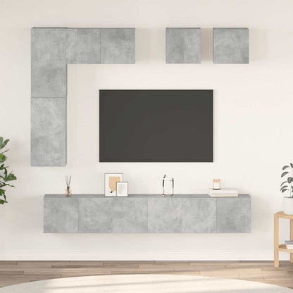 8 Piece TV Cabinet Set Concrete Grey Engineered Wood
