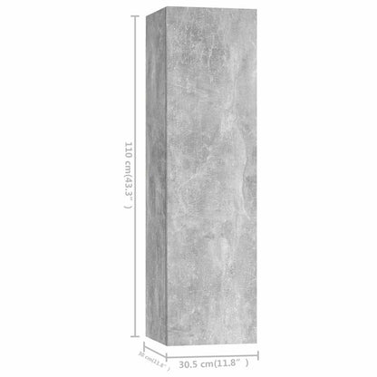 7 Piece TV Cabinet Set Concrete Grey Engineered Wood