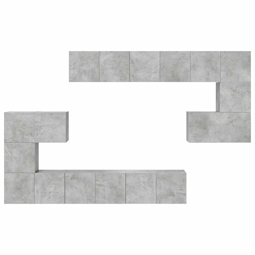 10 Piece TV Cabinet Set Concrete Grey Engineered Wood