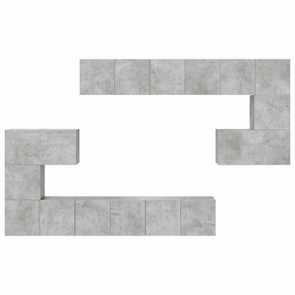 10 Piece TV Cabinet Set Concrete Grey Engineered Wood