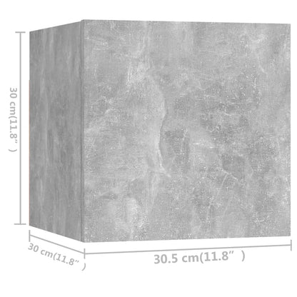 4 Piece TV Cabinet Set Concrete Grey Engineered Wood