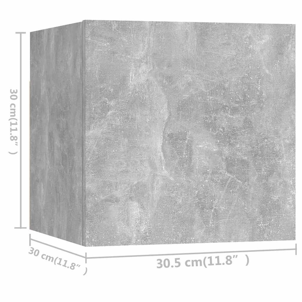 4 Piece TV Cabinet Set Concrete Grey Engineered Wood