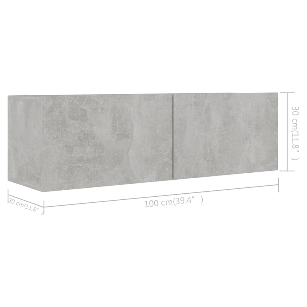 9 Piece TV Cabinet Set Concrete Grey Engineered Wood