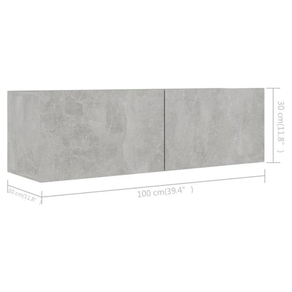 9 Piece TV Cabinet Set Concrete Grey Engineered Wood