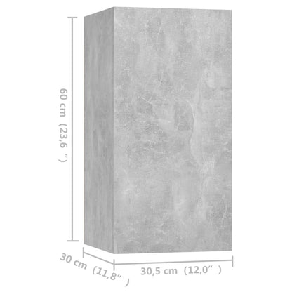 TV Cabinets 4 pcs Concrete Grey 30.5x30x60 cm Engineered Wood