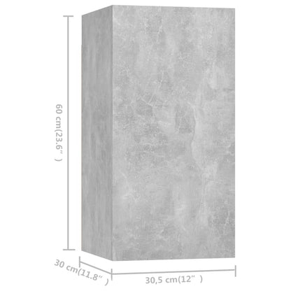 TV Cabinets 7 pcs Concrete Grey 30.5x30x60 cm Engineered Wood