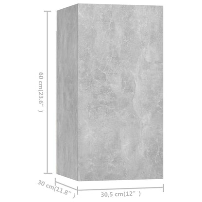 7 Piece TV Cabinet Set Concrete Grey 30,5x30x60 cm Engineered Wood