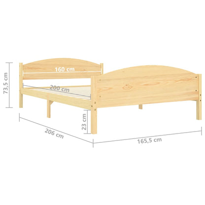 Bed Frame | Natural wood | Solid pine wood, plywood | 160 x 200 cm
