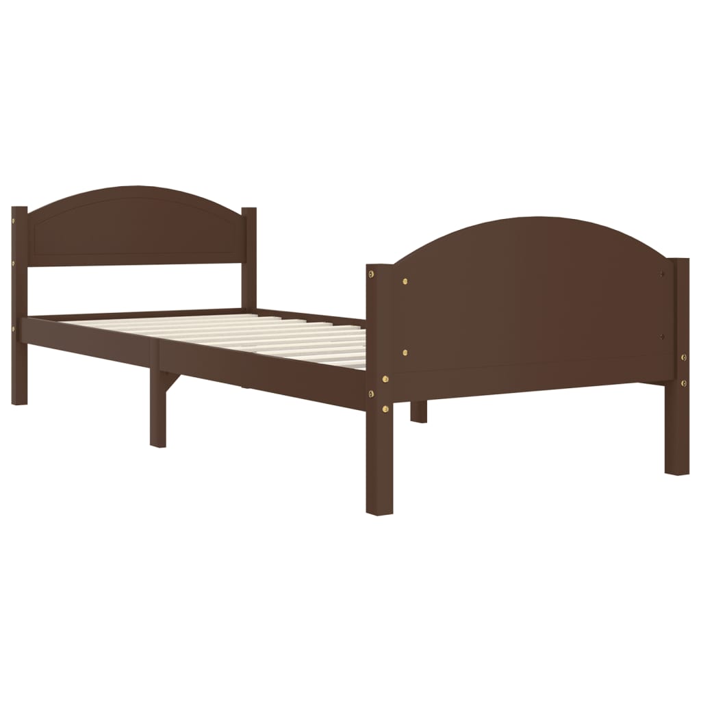 Bed Frame | Dark Brown | Solid pine wood, plywood | Single |  Simplistic