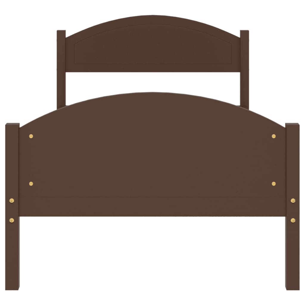 Bed Frame | Dark Brown | Solid pine wood, plywood | Single |  Simplistic