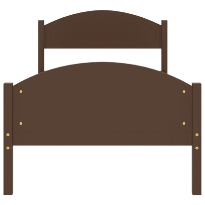 Bed Frame | Dark Brown | Solid pine wood, plywood | Single |  Simplistic