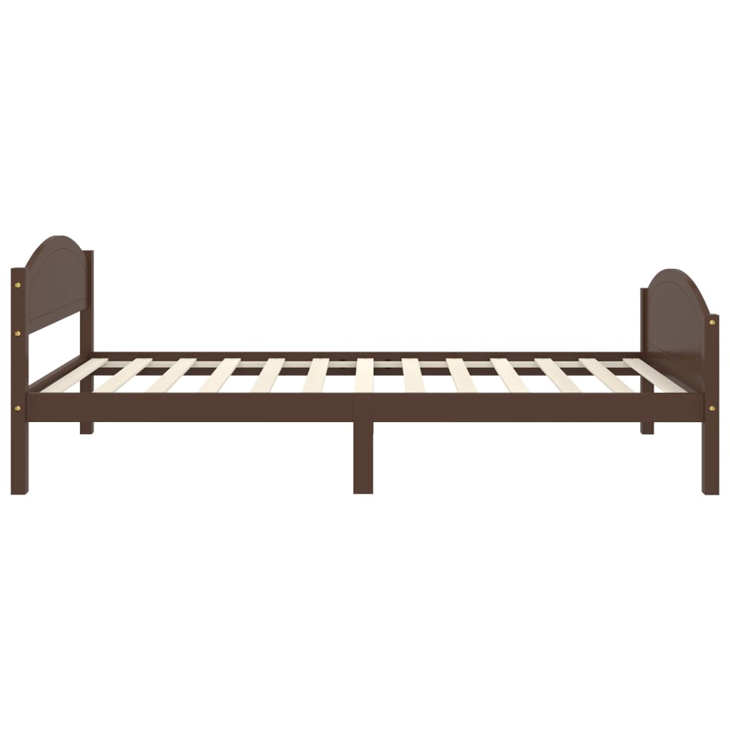 Bed Frame | Dark Brown | Solid pine wood, plywood | Single |  Simplistic