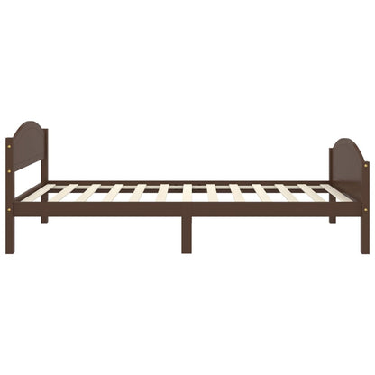 Bed Frame | Dark Brown | Solid pine wood, plywood | Single |  Simplistic