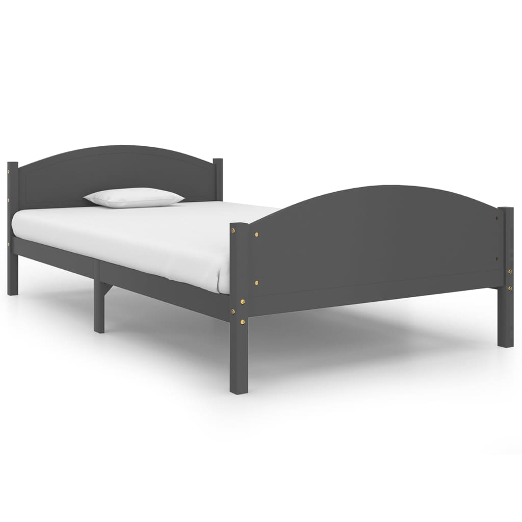 Bed Frame | Dark grey | Solid pine wood, plywood | 120x200 cm