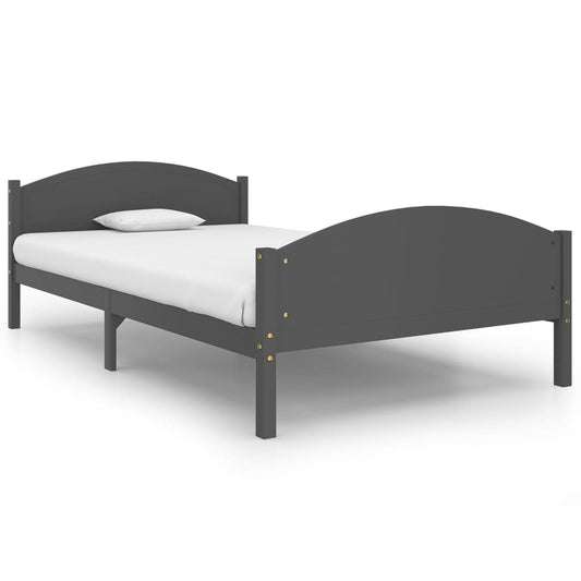 Bed Frame | Dark grey | Solid pine wood, plywood | 120x200 cm