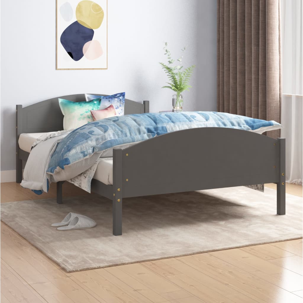 Bed Frame | Dark grey | Solid pine wood, plywood | 120x200 cm