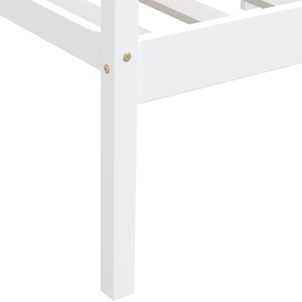 Bed Frame | White | Solid pinewood | Single | Durable | Bed Frame