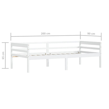 Bed Frame | White | Solid pinewood | Single | Durable | Bed Frame